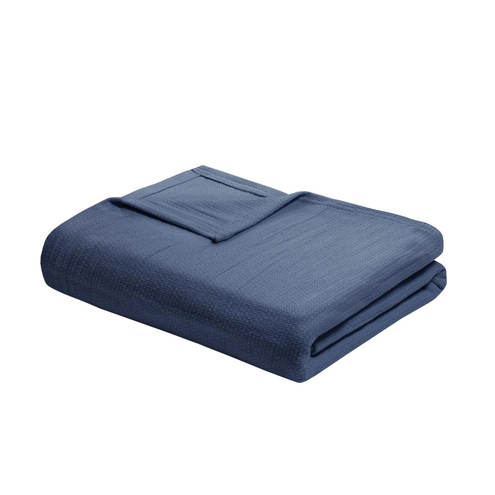 100% Cotton Freshspun Basketweave Blanket w/ 1" Self Hem,BL51N-0845