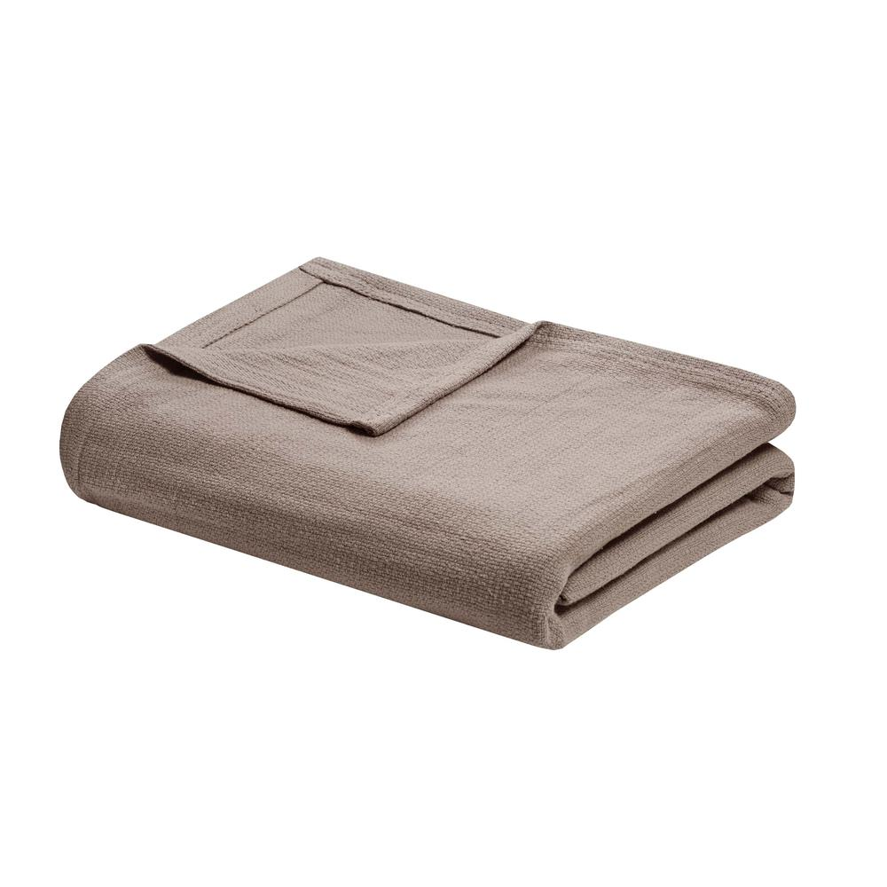 100% Cotton Freshspun Basketweave Blanket w/ 1" Self Hem,BL51N-0845