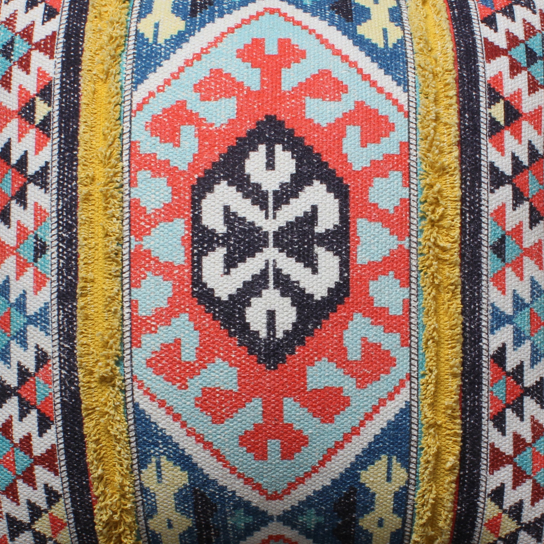 24 x 24 Square Cotton Accent Throw Pillow, Soft Kilim Print, Multicolor