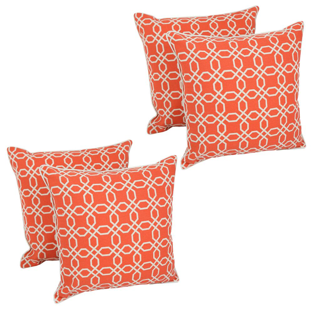 Blazing Needles 18-inch Corded Throw Pillows with Inserts (Set of 4)