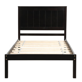 Platform Bed Frame with Headboard , Wood Slat Support , No Box Spring Needed ,Twin,Espresso(OLD SKU:WF191418AAP)