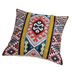 24 x 24 Square Cotton Accent Throw Pillow, Soft Kilim Print, Multicolor