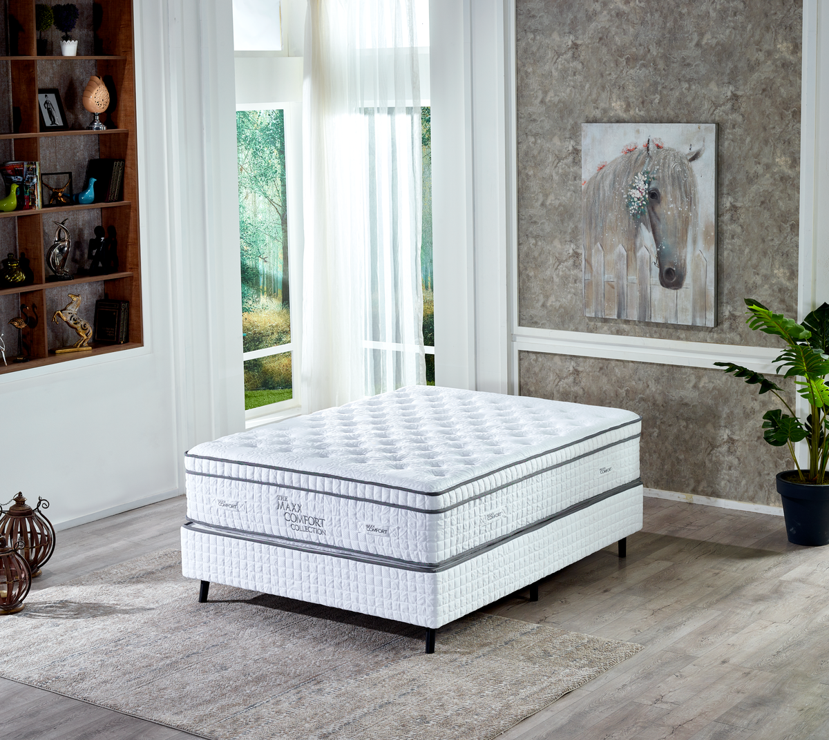 MAXX 15" mattress is shown in a modern bedroom