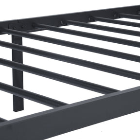 LT twin size single metal bed frame in black color for adult and children used in bedroom or dormitory with large storage space under the bed