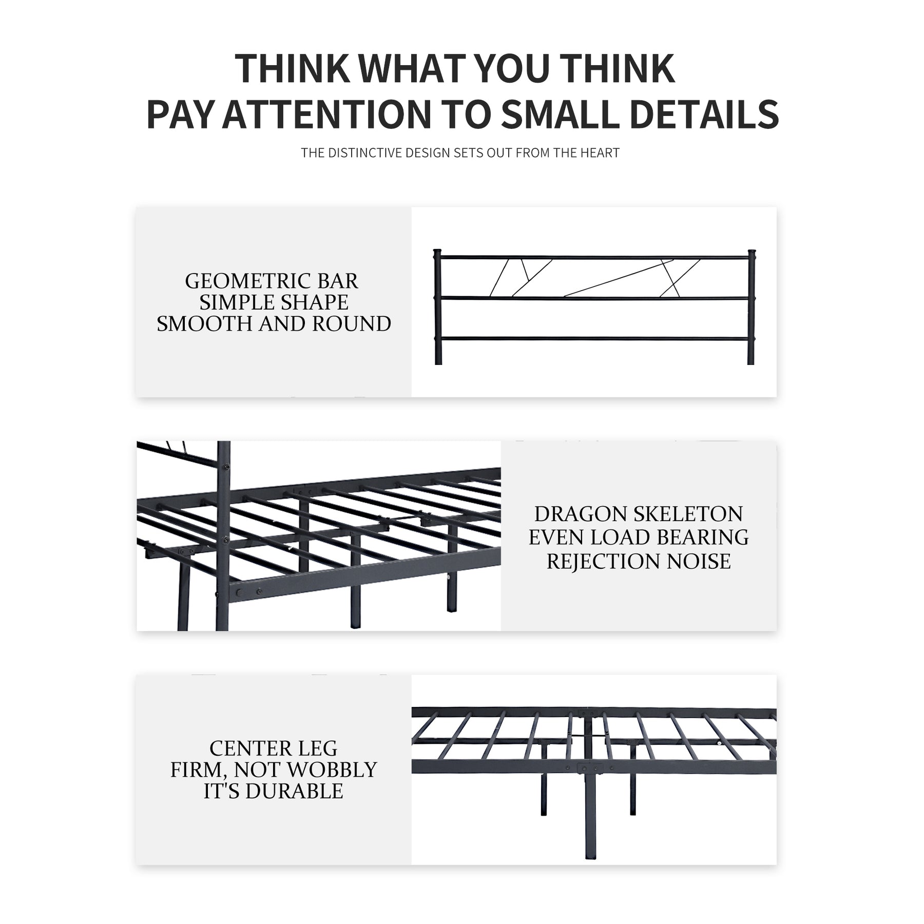 LT twin size single metal bed frame in black color for adult and children used in bedroom or dormitory with large storage space under the bed